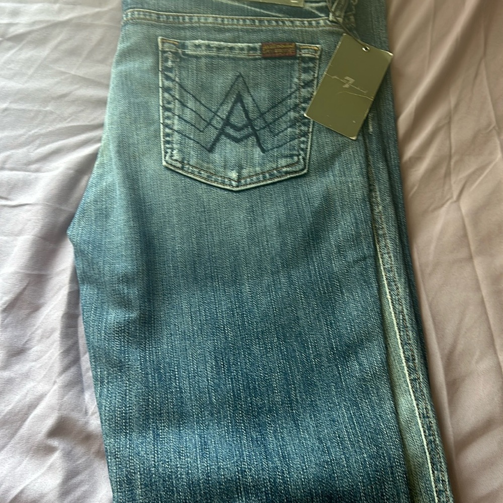 7 for all man kind ‘a’ pocket flare leg contour waistband size 30